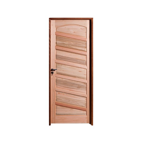 Kit Completo Porta Topázio Maciça 82cm + Fechadura Externa Modena + Batente Eucalipto c/Emenda