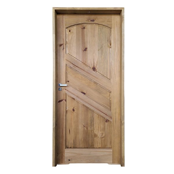 Kit Completo Porta Esmeralda Eco Maciça 82cm + Fechadura Externa Modena + Batente Ecológico Tingido Imbuia