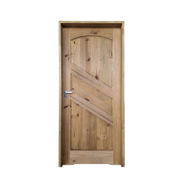 Kit Completo Porta Esmeralda Eco Maciça 82cm + Fechadura Externa Modena + Batente Ecológico Tingido Imbuia