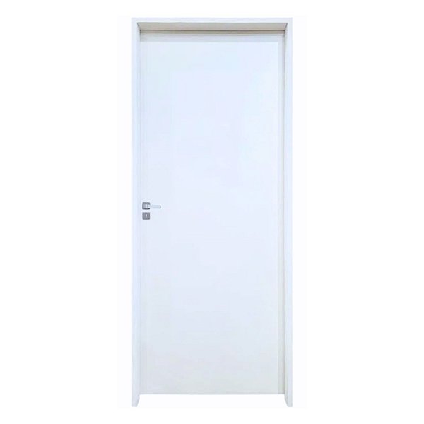 Kit Porta Completa Lisa Primer 62cm + Fechadura Interna Modena + Batente Ecológico Primer