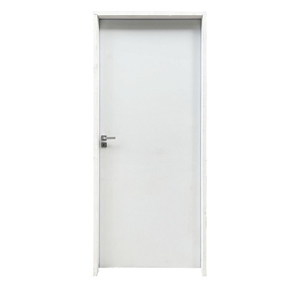 Kit Porta Completa Lisa Primer 82cm + Fechadura Interna Modena + Batente Ecológico Primer