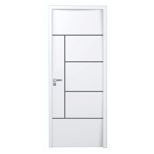 Kit Porta Completa Atenas Primer 62cm + Fechadura Externa Modena + Batente Ecológico Primer