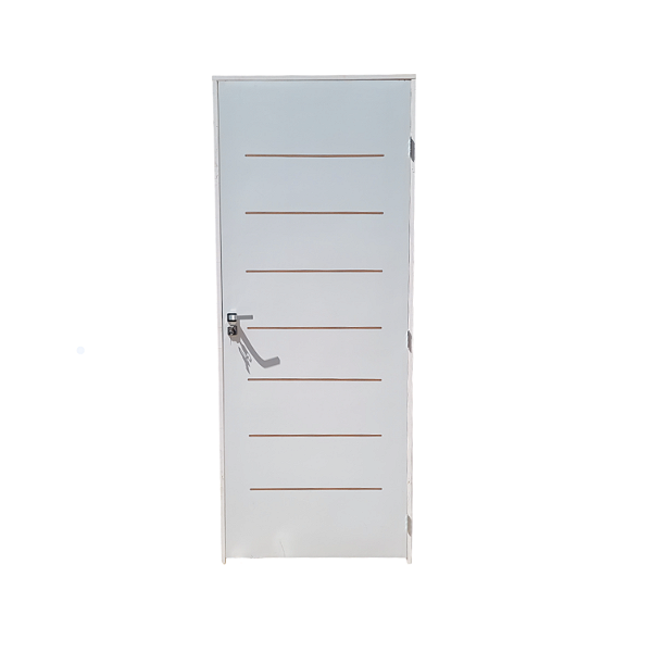 Kit Porta Completa Cristal Primer 72cm + Fechadura Externa Modena + Batente Ecológico Primer