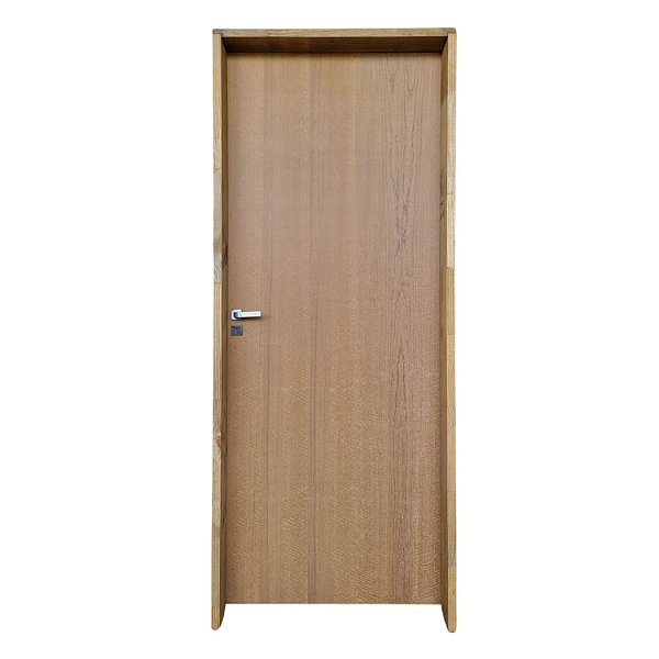 Kit Porta Completa Lisa Imbuia 72cm + Fechadura Interna Modena + Batente Ecológico Tingido Imbuia