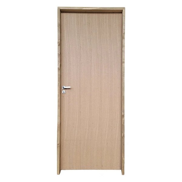 Kit Porta Completa Lisa Angelim 92cm + Fechadura Externa Modena + Batente Ecológico Tingido Imbuia