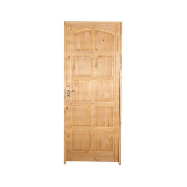Kit Completo Porta Ruby Eco Maciça 82cm + Fechadura Externa Rafinata + Batente Ecológico Tingido Imbuia