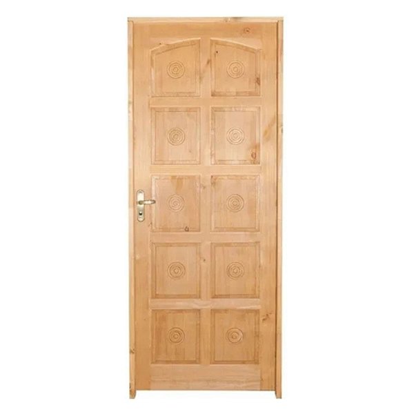 Kit Completo Porta Torneada 10 Alm Eco Maciça 82cm + Fechadura Externa Rafinata + Batente Ecológico Tingido Imbuia