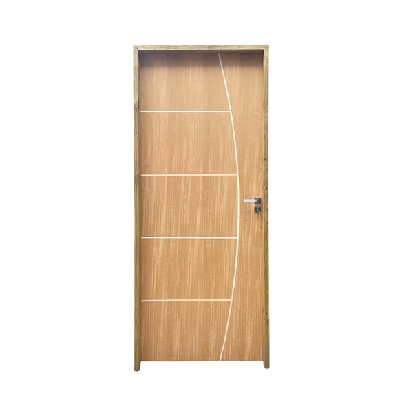 Kit Completo Porta Beli 4 Imbuia 92cm + Fechadura Externa Modena + Batente Ecológico Tingido Imbuia