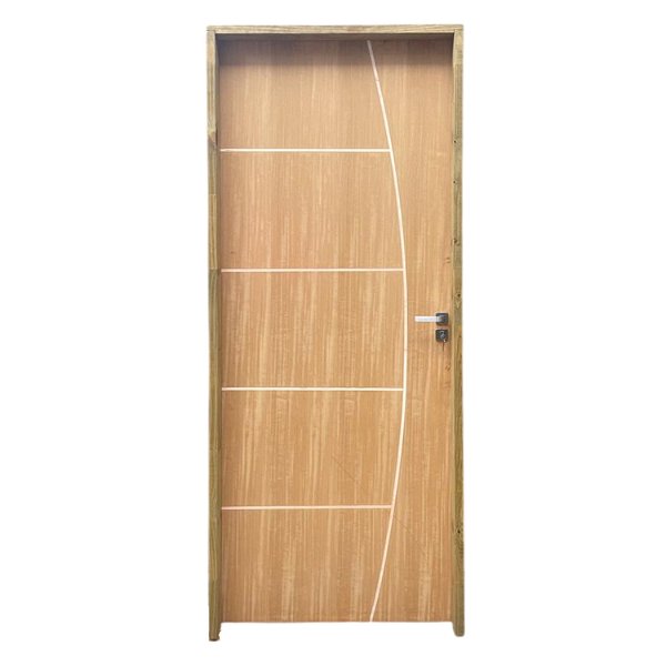 Kit Completo Porta Beli 4 Imbuia 62cm + Fechadura Externa Modena + Batente Ecológico Tingido Imbuia