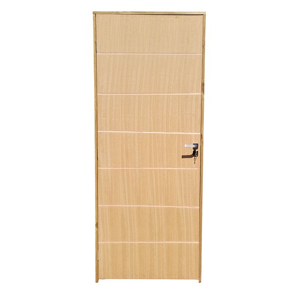Kit Completo Porta Elegance Angelim 62cm + Fechadura Externa Modena + Batente Ecológico Tingido Imbuia