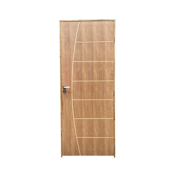 Kit Completo Porta Belíssima Imbuia 92cm + Fechadura Externa Modena + Batente Ecológico Tingido Imbuia