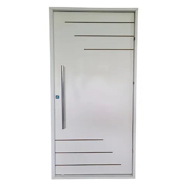 Kit Completo Porta Pivotante Milano Primer 102cm + Fechadura Externa Rolete Com Pux Reto de 80cm + Batente Pinus Emendado Primer de 14cm