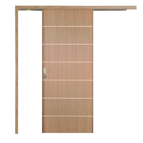 Kit Porta de Correr Elegance Angelim no Trilho Sobrepor
