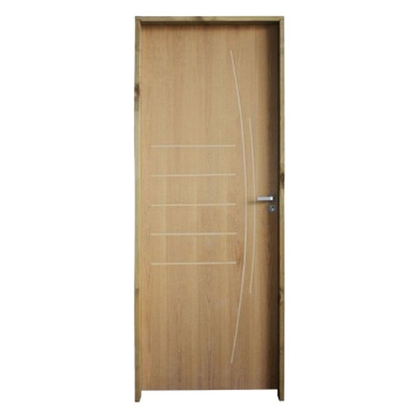 Kit Completo Porta Viena Imbuia 62cm + Fechadura Externa Modena + Batente Ecológico Tingido Imbuia