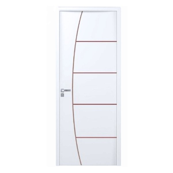 Kit Porta Completa Beli 4 Primer 82cm + Fechadura Externa Modena + Batente Ecológico Primer