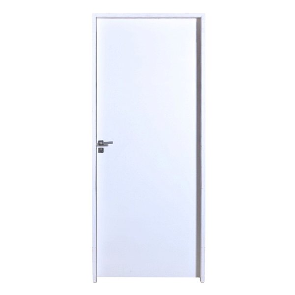 Kit Porta Completa Lisa Primer 72cm + Fechadura Interna Modena + Batente Ecológico Primer