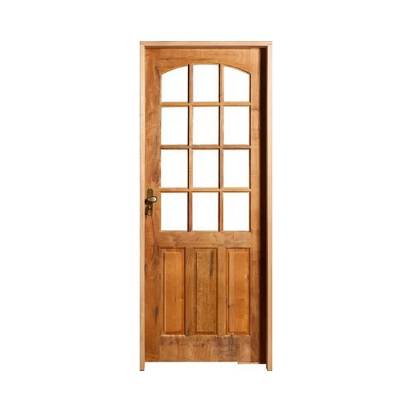 Kit Completo Porta Camponesa Eco Maciça (Sem Baguete) 82cm + Fechadura Externa Taco de Golf + Batente Ecológico Tingido Imbuia