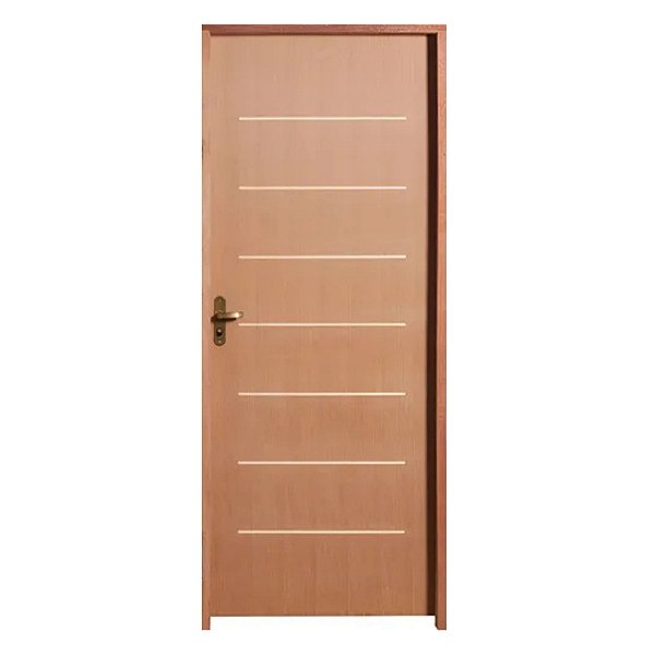 Kit Completo Porta Cristal Imbuia 92cm + Fechadura Externa Rafinata + Batente Ecológico Tingido Imbuia