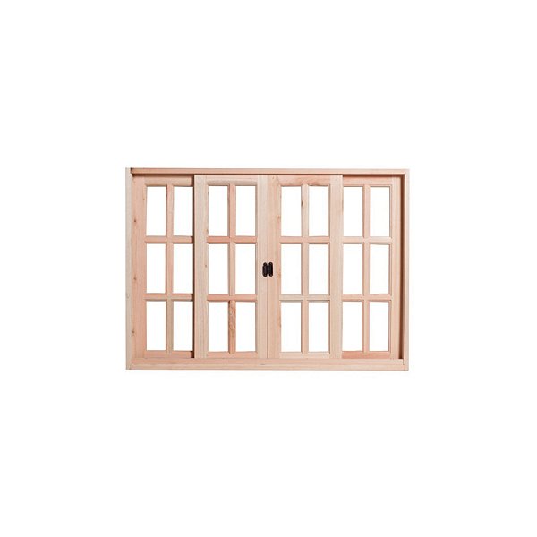 Vitrô de Correr 100 x 140cm Eucalipto c/Guarnição