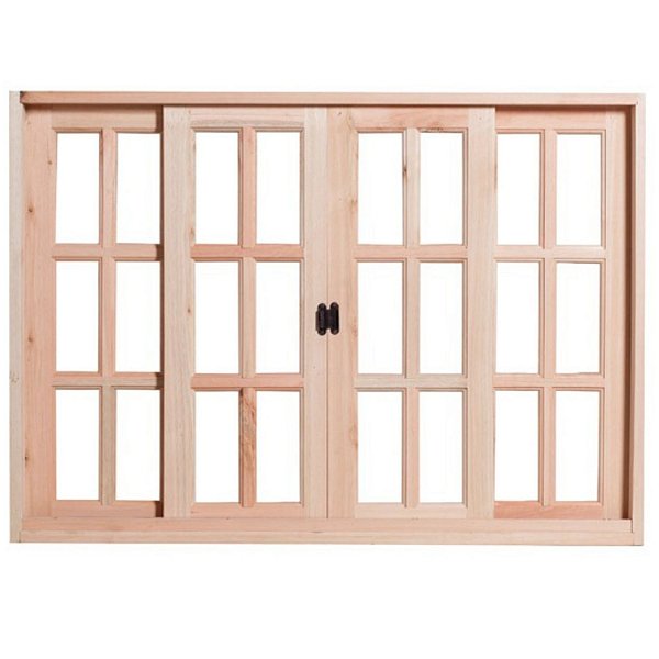 Vitrô de Correr 100 x 160cm Eucalipto c/Guarnição