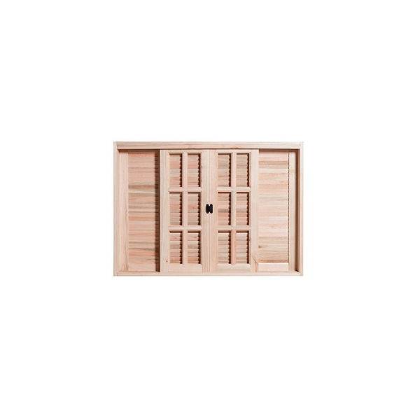 Janela Veneziana 100 x 140cm Eucalipto c/Guarnição