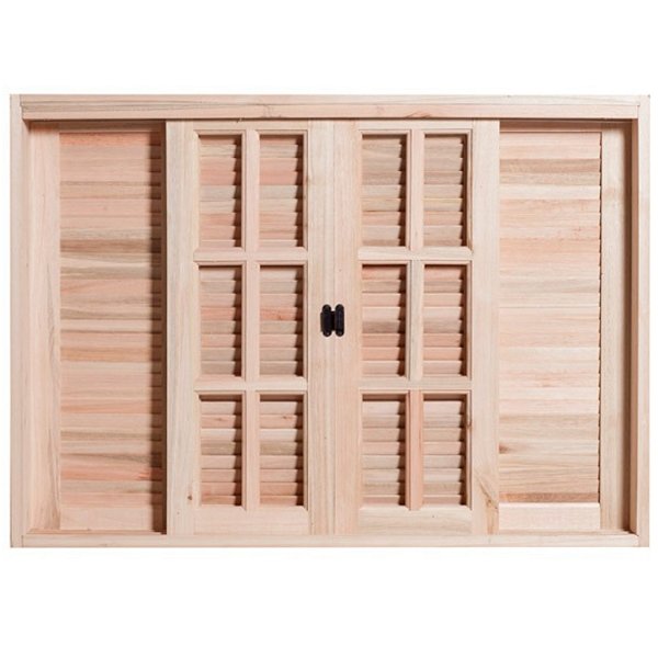 Janela Veneziana 100 x 160cm Eucalipto c/Guarnição