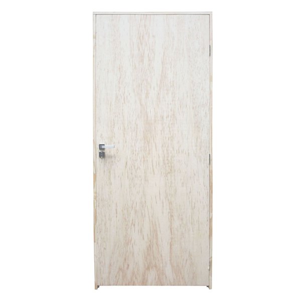 Kit Porta Completa Lisa Amescla + Fechadura Modena + Batente Ecológico Natural