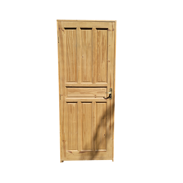 Kit Completo Porta Americana Eco Maciça 72cm + Fechadura Externa Rafinata + Batente Ecológico Tingido Imbuia