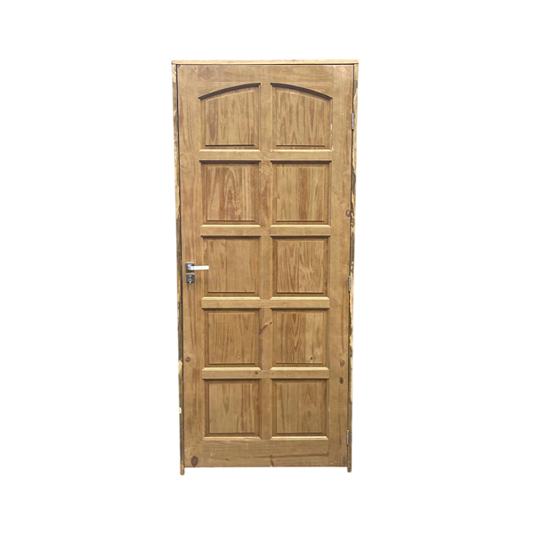 Kit Completo Porta Ruby Eco Maciça 82cm + Fechadura Externa Modena + Batente Ecológico Tingido Imbuia