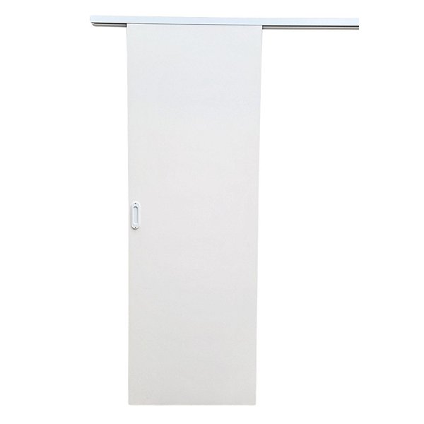 Kit Porta de Correr Lisa Primer no Kit Trilho Sobrepor