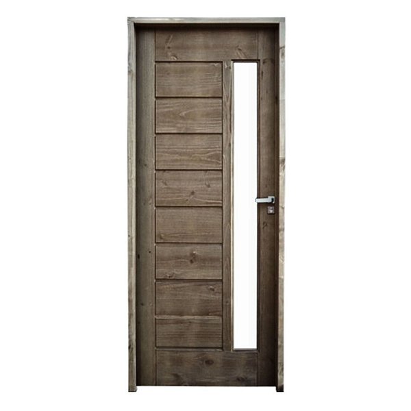 Kit Completo Porta BBV Eco Maciça 92cm + Fechadura Externa Modena + Batente Ecológico Tingido Imbuia