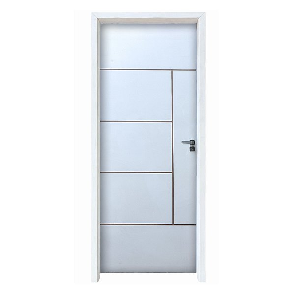 Kit Porta Completa Atenas Primer 92cm + Fechadura Interna Modena + Batente Ecológico Primer