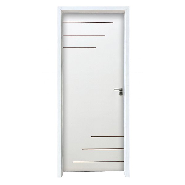 Kit Porta Completa Milano Primer 62cm + Fechadura Interna Modena + Batente Ecológico Primer