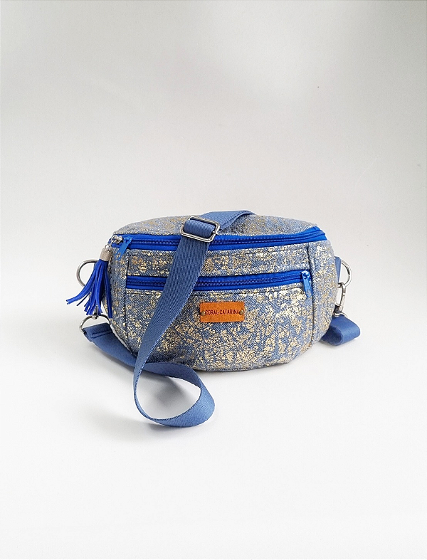 Pochete Pagu - Jean com dourado