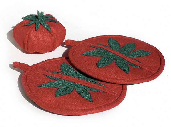 Kit Térmico 3 pçs: Pegador de Panela/ Caçarola + Tomate para tampa