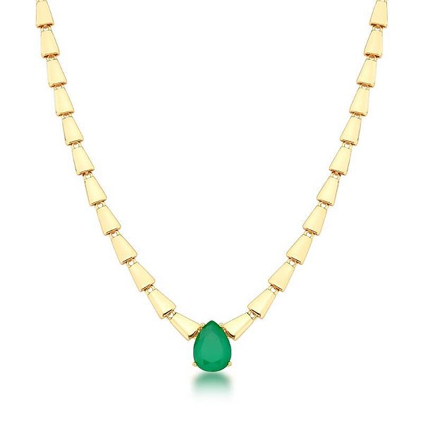 Colar Liso Cristal Esmeralda