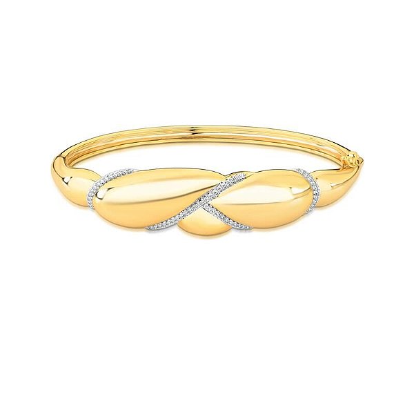 Bracelete Abaulado e Cravejado Aria