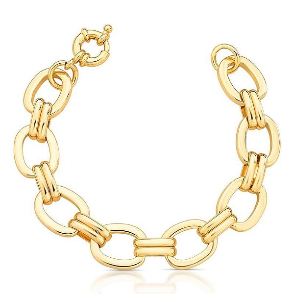 Pulseira Elos Ovais Intercalados