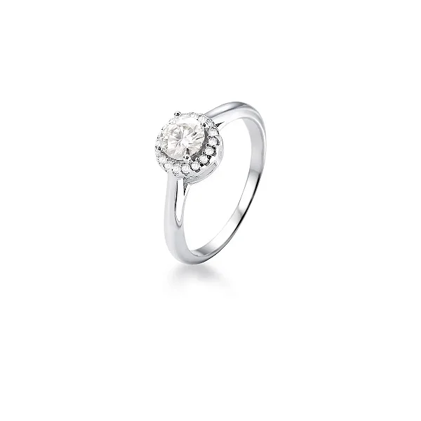 Anel Pedra Moissanite 5MM Prata