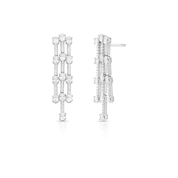 Brinco Cristais Intercalado Ovais e Zircônias