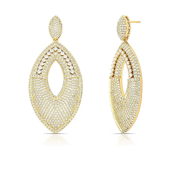 Brinco Navete Cristal e Zircônia