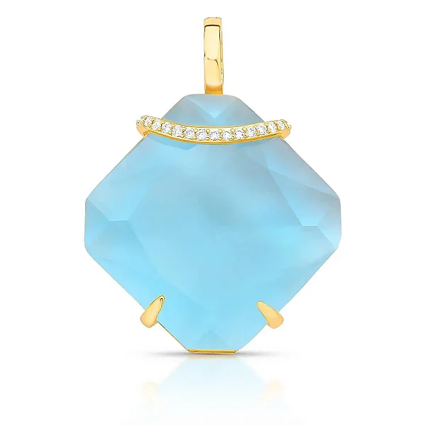 Pingente com Fecho em Cristal Losango e Zircônias