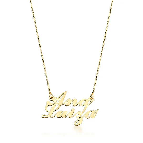 Colar Personalizado Caligrafia Composto Dourado