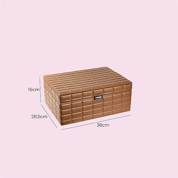 Porta Joias Exclusive Premium BOX Matelassê Caramelo