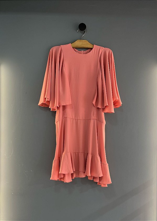 Vestido Curto Rosê Manga Morcego