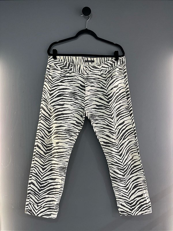 Calça Sarja Zebrada Reta Le Lis Blanc