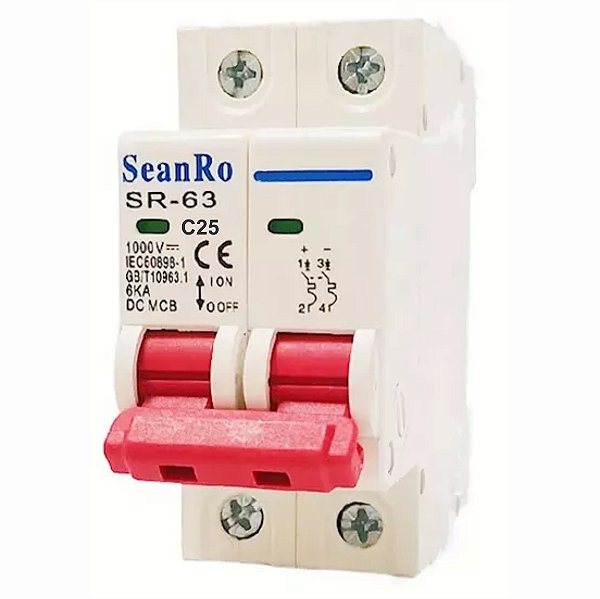 Disjuntor CC 25A 1000V - Solar Fotovoltaico