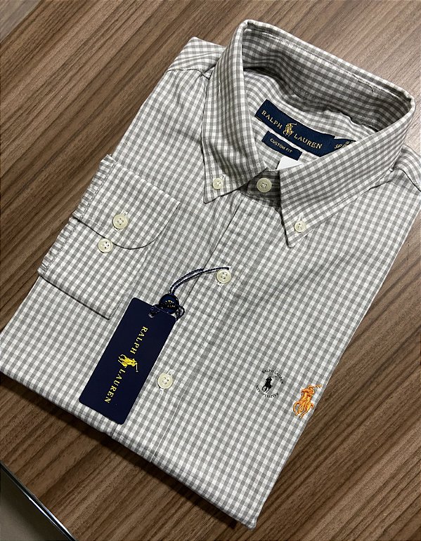 Camisa Social R.L Algodão Custom Fit Micro Xadrez