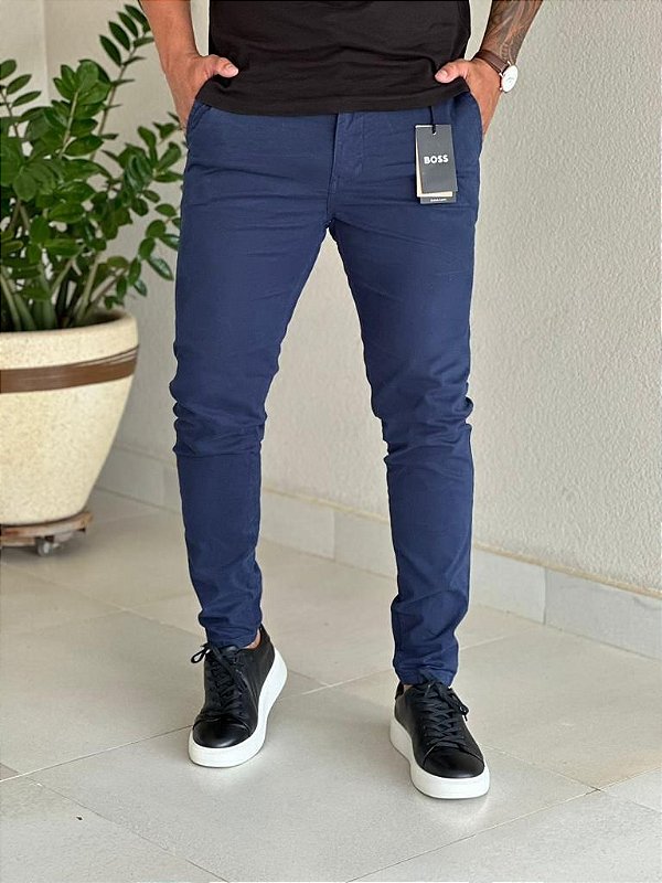 Calça Sarja Hugo Boss Azul