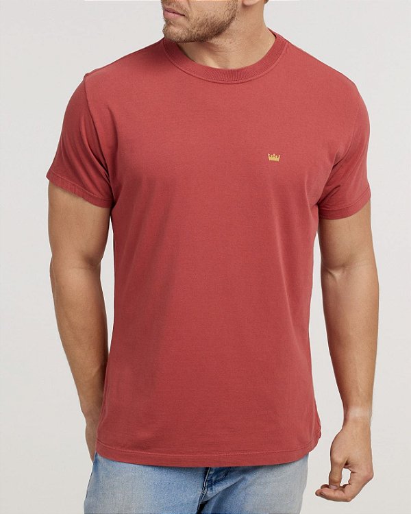 Camiseta Osklen Stone cor Marrom Avermelhado